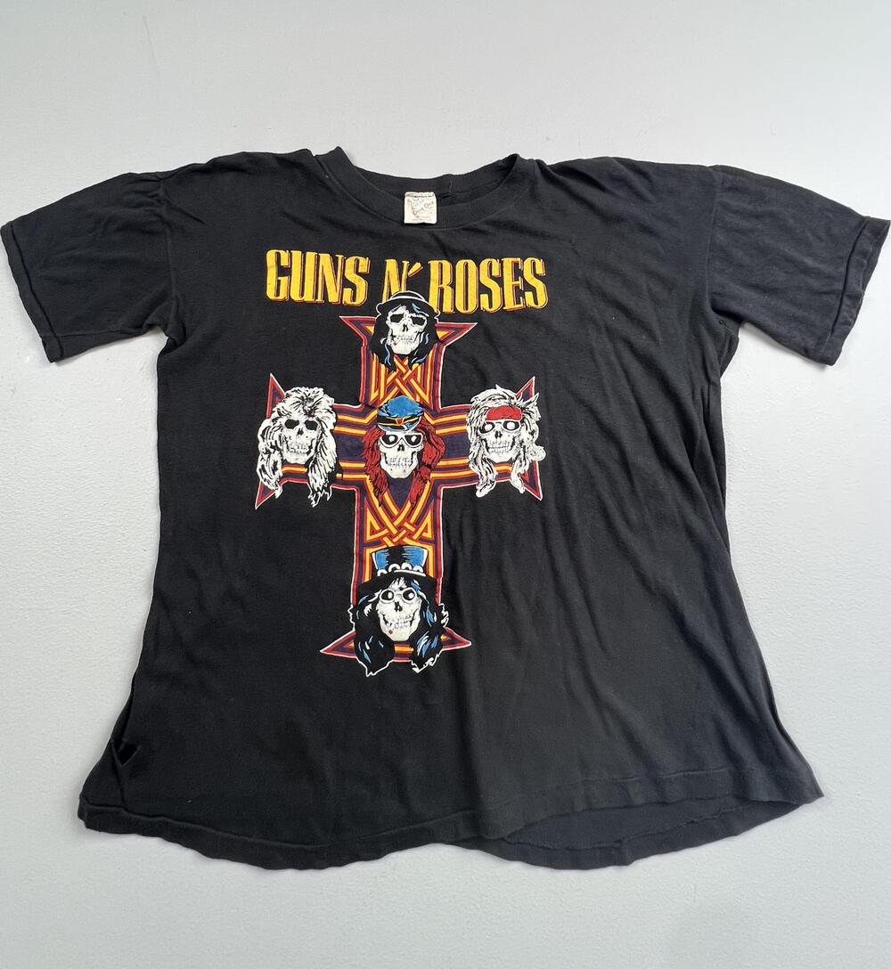 Vintage Bootleg Guns N' Roses Shirt Mens Large Cross Band Tee Love One Rare 80s
